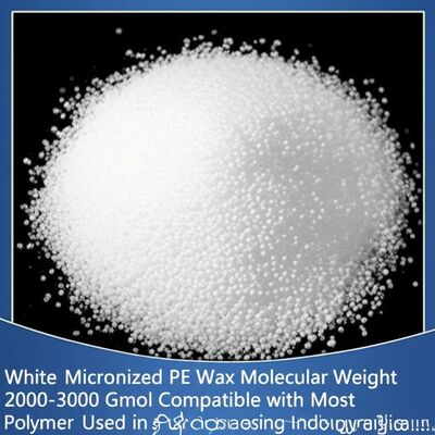 Cereale di PE bianco micronizzato Peso molecolare 2000-3000 Gmol Compatibile con la maggior parte dei polimeri utilizzati nell'industria della lavorazione della plastica